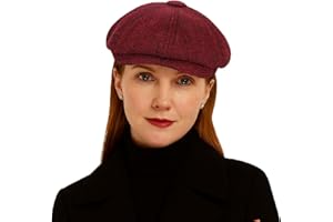 CHARMYLO Women’s Wool Blend Tweed Newsboy Cap Stylish Vintage Irish Gatsby Flat Cap Fall & Winter