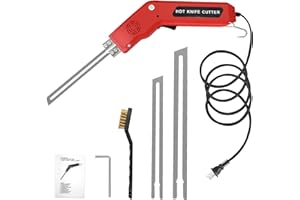 VANWOKE Foam Cutter 6 In 1 Hot Knife Cutting Tool 400℃ 200W Styrofoam Cutter Electric Hot Knife Foam Cutter With 2 Blades For EPS, XPS, EVA, KT Board, Sponge, Nylon (red)
