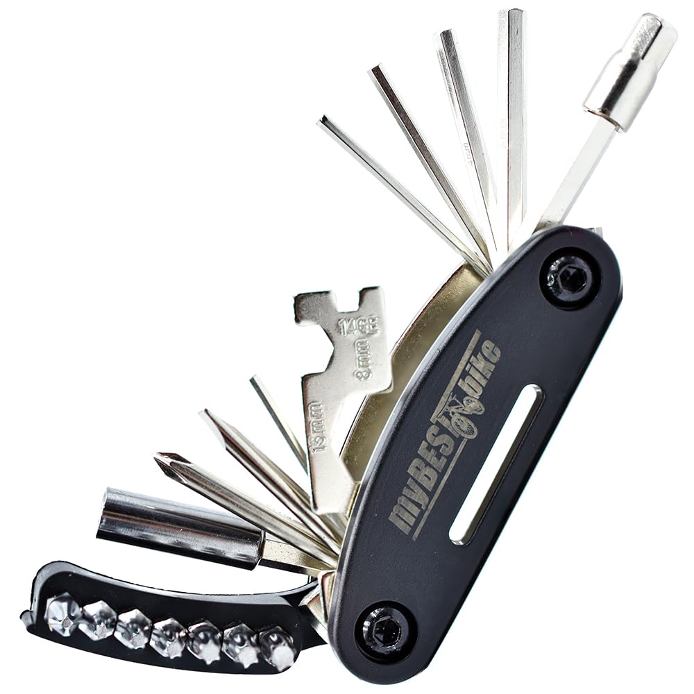 myBESTbike - Bicycle Repair Tool 21 in 1 Bike Pocket Multi Function Folding Tool