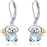 Dreamboat Hypoallergenic Animal Dangle Drop Earrings for Women 925 Sterling Silver Cute Moonstone Animals Jewelry Gifts for Sensitive Ear