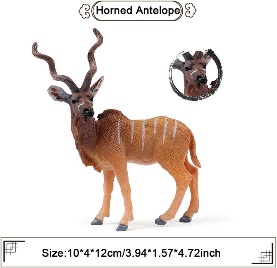 FLORMOON Animal Figures, 2pcs Realistic Horned Antelope Action Model, Plastic Wild Animal Learning Party Favors Toys - Image 4