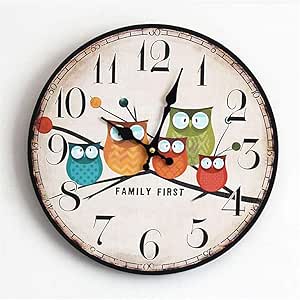 YJSMXYD Reloj De Pared Búho De Dibujos Animados Relojes De Pared
