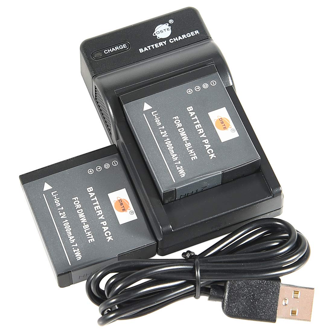 DSTE DMW-BLH7 Li-ion Battery (2-Pack) and Micro USB Charger Suit for Panasonic Lumix DMC-GM1KD DMC-GM1KEB DMC-GM1 DMC-GM1D DMC-GM1K