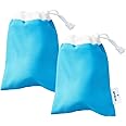 HIBAR Travel Pouch 2 Pack, Shampoo and Conditioner Bar Travel Bag, Portable Terry Cloth Drawstring Bag, Lightweight Sustainable On-The-Go Holder Case, Quick Dry, Fits 1 Bar