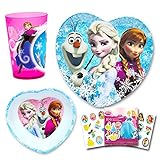 Disney Frozen Toddler Dinnerware Set - Plate, Bowl, Cup, Stickers