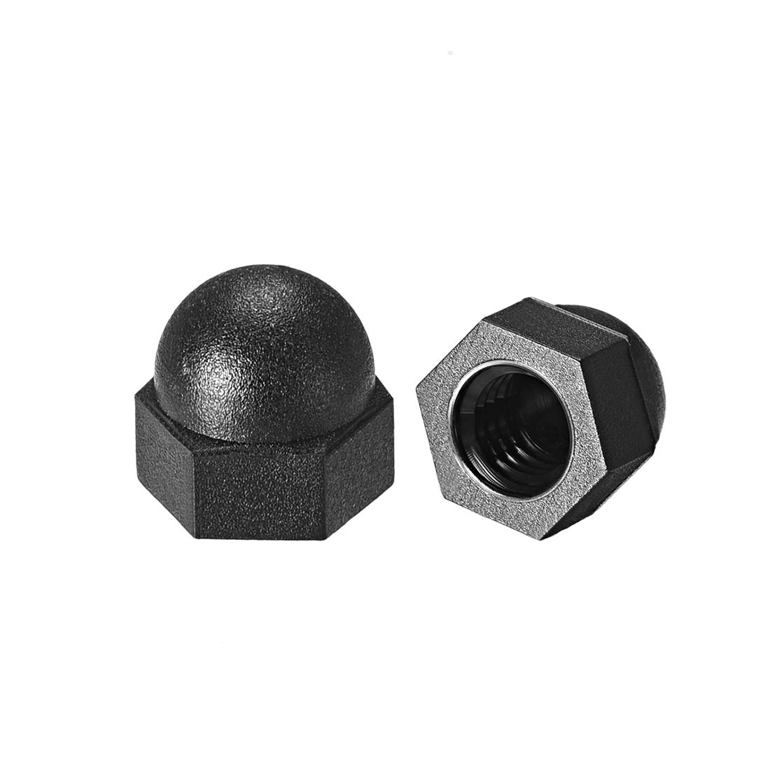 sourcing map M5 Cap Nut, Hex Acorn Dome Head Nuts for Screws Bolts Nylon Black 50 Pcs