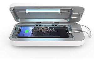 PhoneSoap Go Battery Powered UV Cell Phone Sanitizer & Universal Phone Charger Box | Patented & Clinically Proven 360-Degree UV Sanitizer Box for Smartphones | Disinfects & Charges On The Go (White)