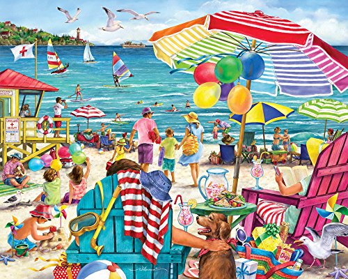 Vermont Christmas Company Day at The Beach Jigsaw Puzzle 1000 Piece