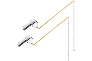 2 Pack Universal Front Mount Toilet Handle Tank Flush Lever Replacement Handle with 2 Pieces Stainless Steel Flapper Chains f