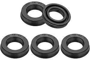 PATIKIL Oil Seal 12 x 20 x 5mm, 5 Pcs Lip Seals Nitrile Rubber Cover Radial Shaft Washer Gasket for Cylinder Automotive Car Engine Drain Plug, Black