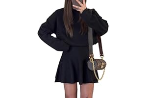 Women's 2 Piece Skirt Sets Pullover Sweaters A Line Mini Skirt Fall Winter Knit Trendy Sweater Sets