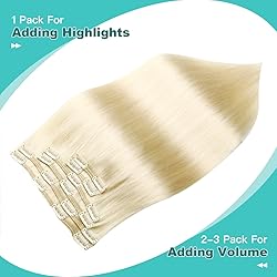 SURNEL Clip in Hair Extensions Platinum Blonde