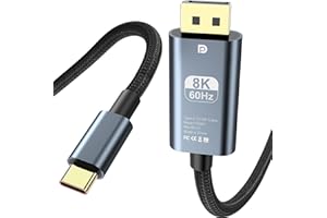 FKYE 8K@60Hz USB C to HDMI Cable,4K@240Hz 6.6FT, Type C USB-C to HDMI Cord Support 48Gbps/HDCP2.3/HDR Compatible for Thunderb