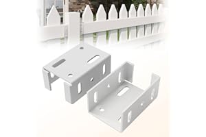 LEVENDOR Aluminum Fence Bracket for Vinyl Fencing,Fence Bracket Used for Connecting Panel to Post,Vinyl Fence Brackets Fit 2.75in Rails,Heavy Duty Metal Fence Brackets Parts(2Pcs & 20screws）