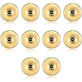 10 PCS Flat Earring Back, Gold Metal Flat Backs for Earrings Flats Screw on Earrings Back Flatbacks Replacement Security Screw Backs to Prevent Earring for Studs Women Men Ear Piercing