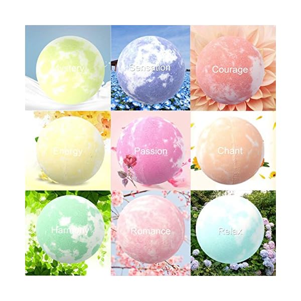Bath Bombs Gift Set Natural Bath Supplies 9 Pcs Bath Set For Women Fragrance Organic Bath Gift Set 4.2 Oz