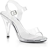 Pleaser Women's Caress 408 Sandal,Clear/Clear,5 M US