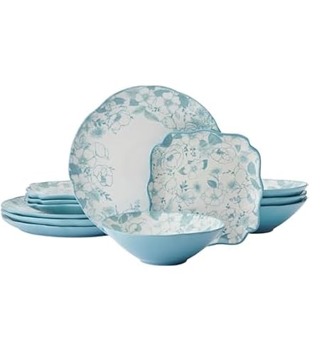 Amazon.com: Pfaltzgraff Garden Blossom Floral 12 Piece Plate Bowl