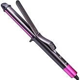 Nycoba Curling Iron, 1 1/4 Inch Hair Curling Wand with Ceramic Coating, Professional Hair Curler, Fast Heating up to 430°F, Wide Voltage for Worldwide, 60 Mins Auto Off, Magenta