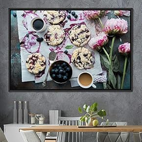 signwin Framed Canvas Wall Art Dessert Servings Dark...