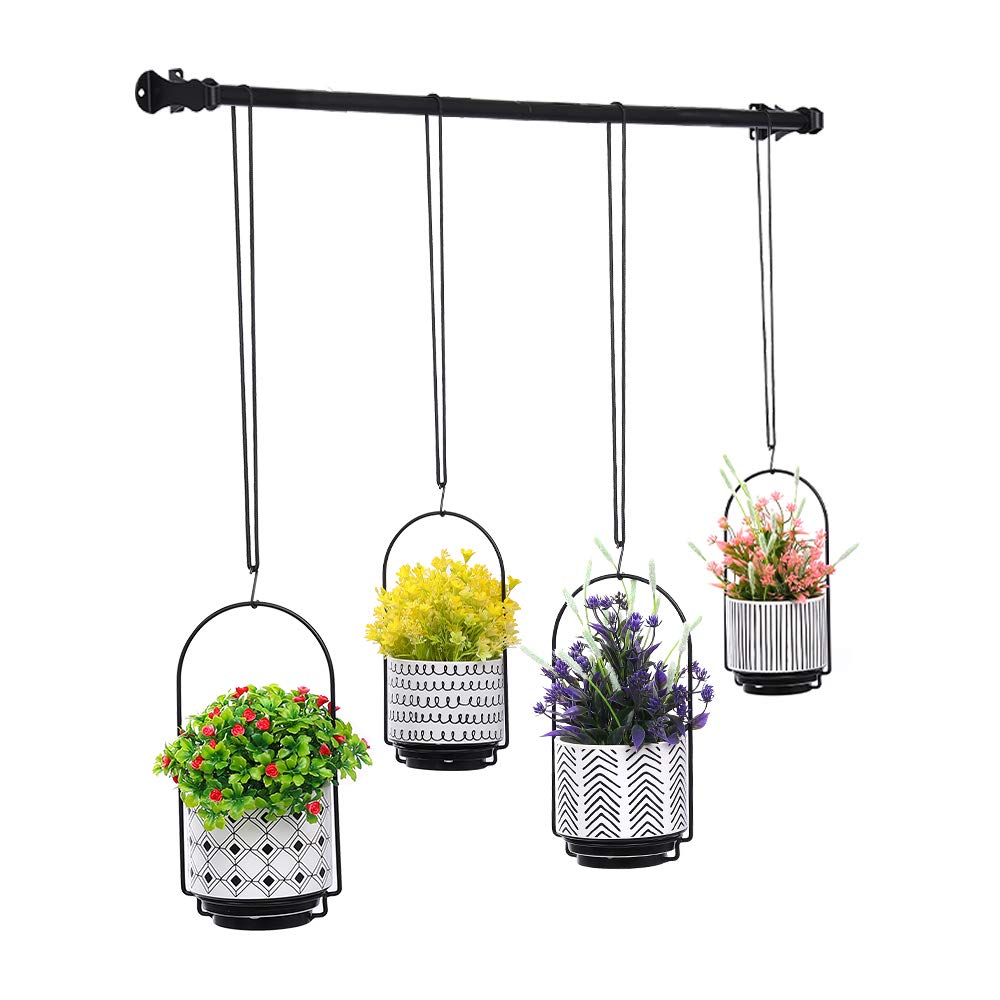 Hanging Planters for Window with 4 Plants Pots - Wall | Window Plant Hanger Indoor Herb Garden