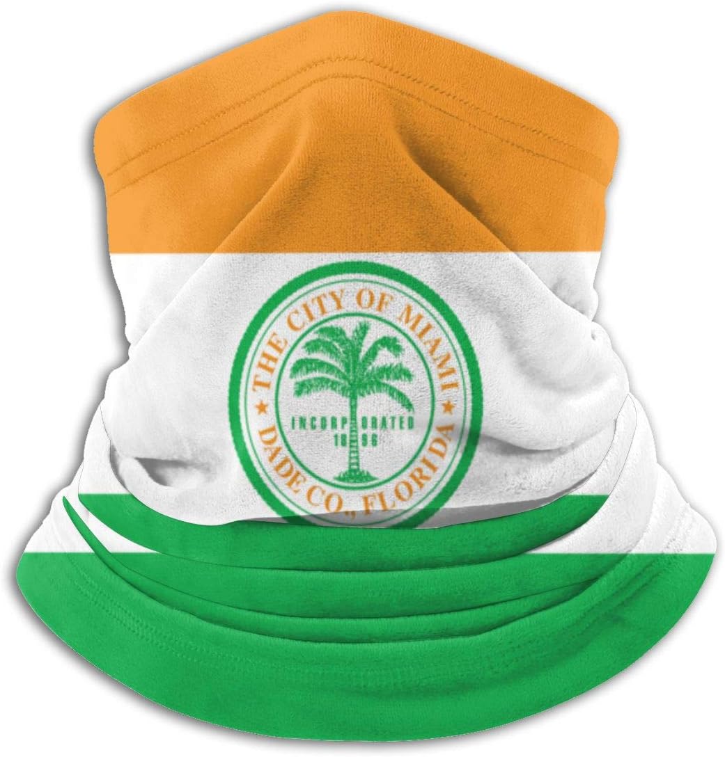 Miami Florida Flag Face Mask 3D Seamless Half Face Bandanas Balaclava