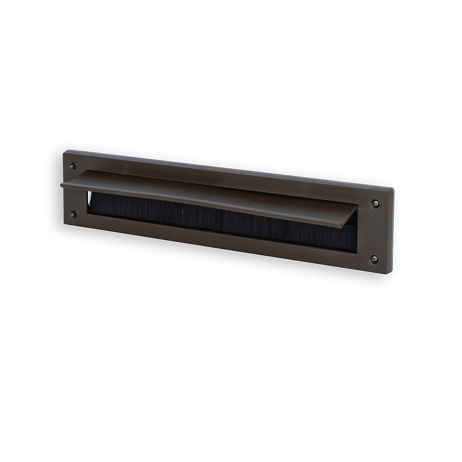 STORMGUARD Brown 06SR0160000B Internal PVC Letter Box Brush Cover with Flap, External-335mm x 75mm (Internal-279mm x45mm)