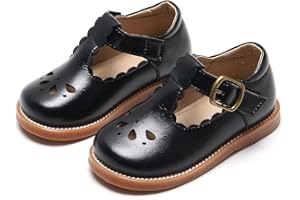 ESTINE Toddler Kids Bow School Uniform Oxford-Little Girls Flower Dress Party Shoes