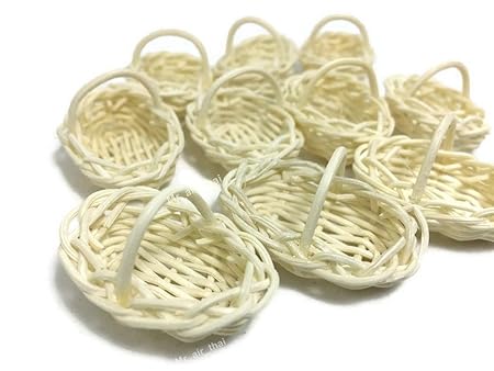 Mr_air_thai_Miniature lot of 10 Miniature Basket vintage wicker furniture rattan Basket Dollhouse Supply Decor FBA