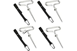goduog 24260 Ice Fishing Shelter Tie Down Anchors Kit - Compatible with Eskimo Shelters, Includes 4 Steel Stakes & 4 Heavy-Du