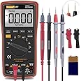 Auto Ranging Digital Multimeter TRMS 6000 with Battery Alligator Clips Test Leads AC/DC Voltage/Account,Voltage Alert, Amp/Ohm/Volt Multi Tester/Diode