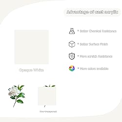 Eszeoee 2 Pack 12'' x 12'' Opaque White Acrylic