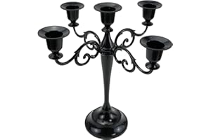 5-Candle Metal Candelabra ,Black
