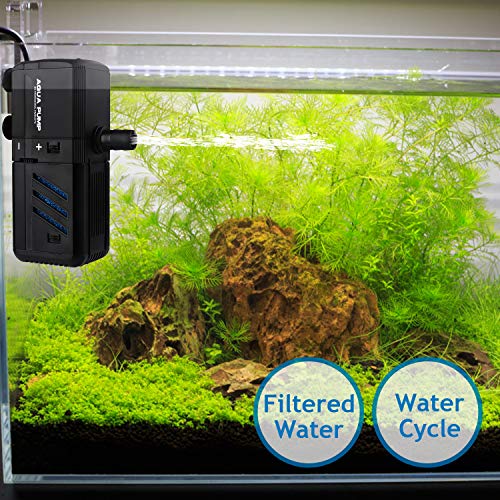 NO.17 6W Aquarium Filter, Adjustable Internal Aquarium Filter with Water Pump 500L/H for Aquarium 30-150L