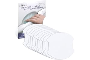 Voroly 10 Pcs Car Door Handle Cup Scratch Protector Transparent Car Door Handle Cup Protector Films Upgrade TPH Material Car Water Proof Anti-Scratch Films (L)