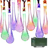 Lalapao Battery Operated Optional Automatic Timer String Lights 30 LED Water Drop Fairy Christmas Lighting Decor with 5 Modes For Outdoor Indoor Garden Patio Bedroom Wedding Decorations (Multi Color)
