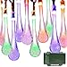 Lalapao Battery Operated Optional Automatic Timer String Lights 30 LED Water Drop Fairy Christmas Lighting Decor with 5 Modes For Outdoor Indoor Garden Patio Bedroom Wedding Decorations (Multi Color)