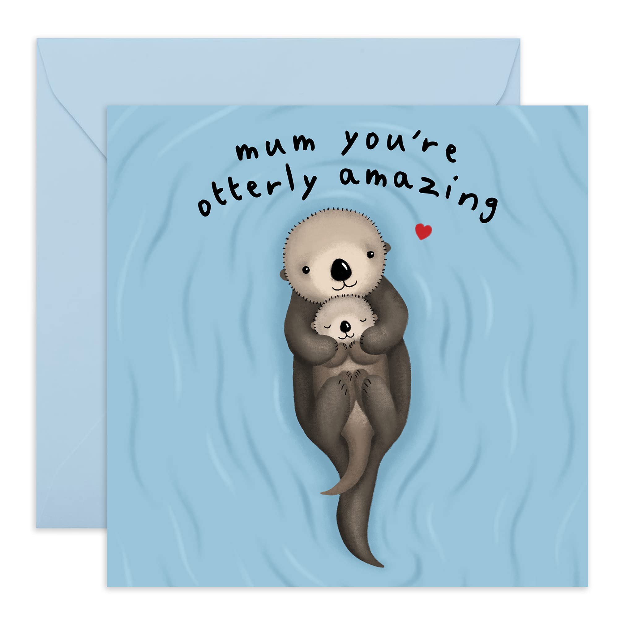 Central 23 'Mum You're Otterly Amazing' Mother's Day Greeting Card - Humorous Animal Print - Blank Inside - Comes With Fun Stickers