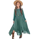 Seechoslo New 3-14Years Girls White Lace Dress Ruffle Sleeve Tiered Soft Lined Party Summer Formal