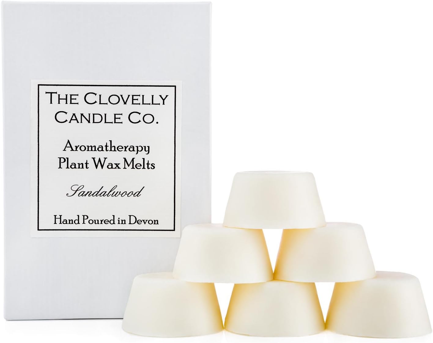 Clovelly Soap Co Handmade Natural Scented Sandalwood Aromatherapy Soy Wax Melts Box of 6 Tarts