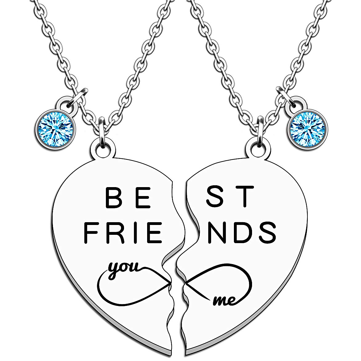 JMIMO Best Friend Necklaces for 2 Girls Friendship Necklace for Girls Best Friend Graduation Christmas Birthday Gifts(2 PCS)