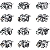 Heiolox 12 Pcs Alloy Stylish Snake Bracelet Loose Beads Charms Jewelry Findings