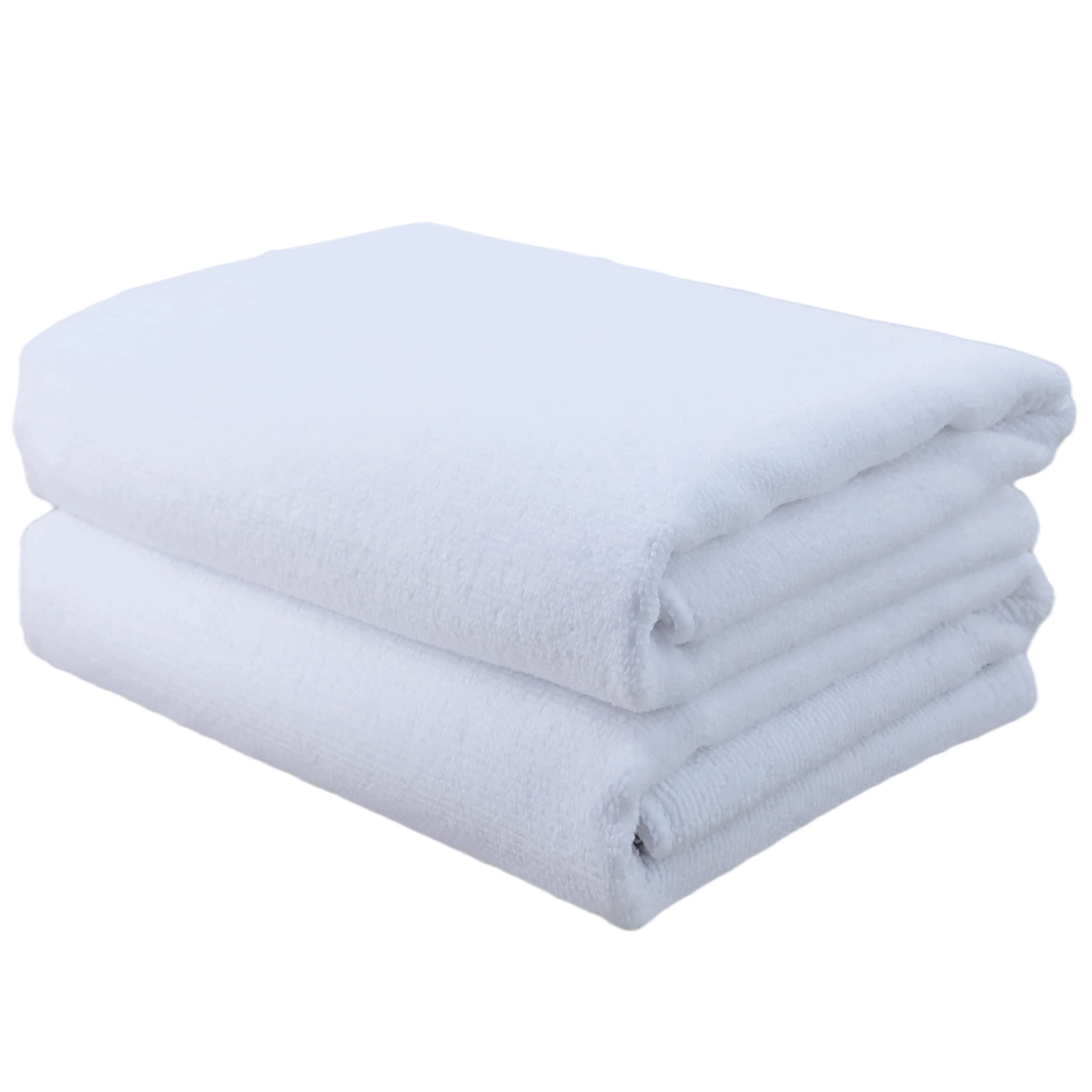 Polyte Professional Quick Dry Lint Free Microfibre Hair Drying Salon Towel, 2 Pack (50x101 cm, White)