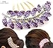 FOONEE New Lovely Fashion Purple Leaves Crystal Hair Clip Hairpin