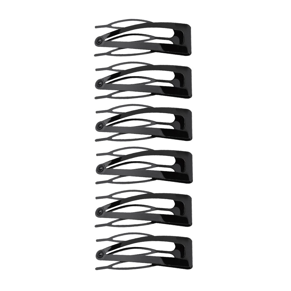 Revlon Rubberized Double Grip Black Hair Clips, 6 count : Beauty