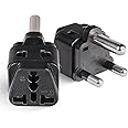 OREI South Africa Power Adapter - Type M Plug Adapter Compatible with South Africa, Botswana, Namibia & More - 2 in 1 US to South Africa Power Adapter - CE Certified, RoHS Compliant 2 Pack,Black Color