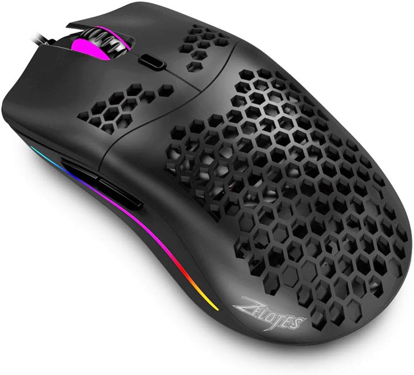 Zelotes C7 Gaming Mouse Wired RGB Backlit PMW3389 16000 DPI, 7
