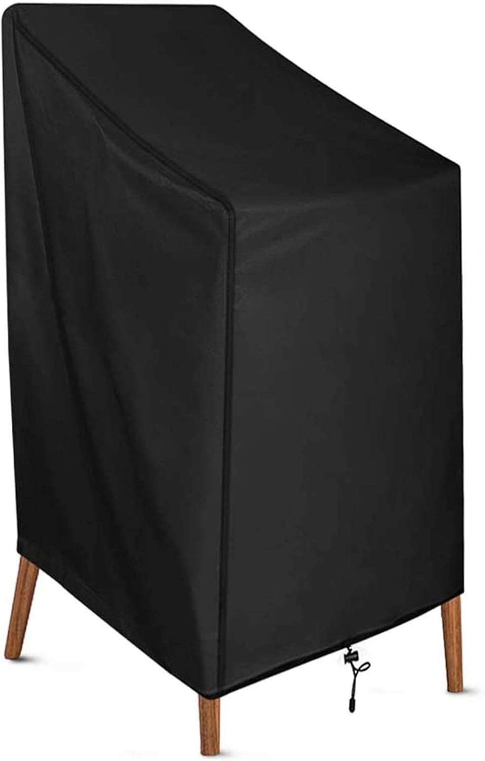 laxikoo Schutzhülle für Gartenstühle, Abdeckung für Gartenstühle Mit Zugkordel & Befestigungsclips Wasserdicht Anti-UV 210D Oxford Polyester Gartenstuhl Abdeckung, 65 x 65 x 80/120 cm