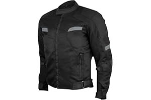 Vance Leather Mens All-Season Reflective Mesh & Textile Motorcycle Jacket w/CE Armor & Removable Liner
