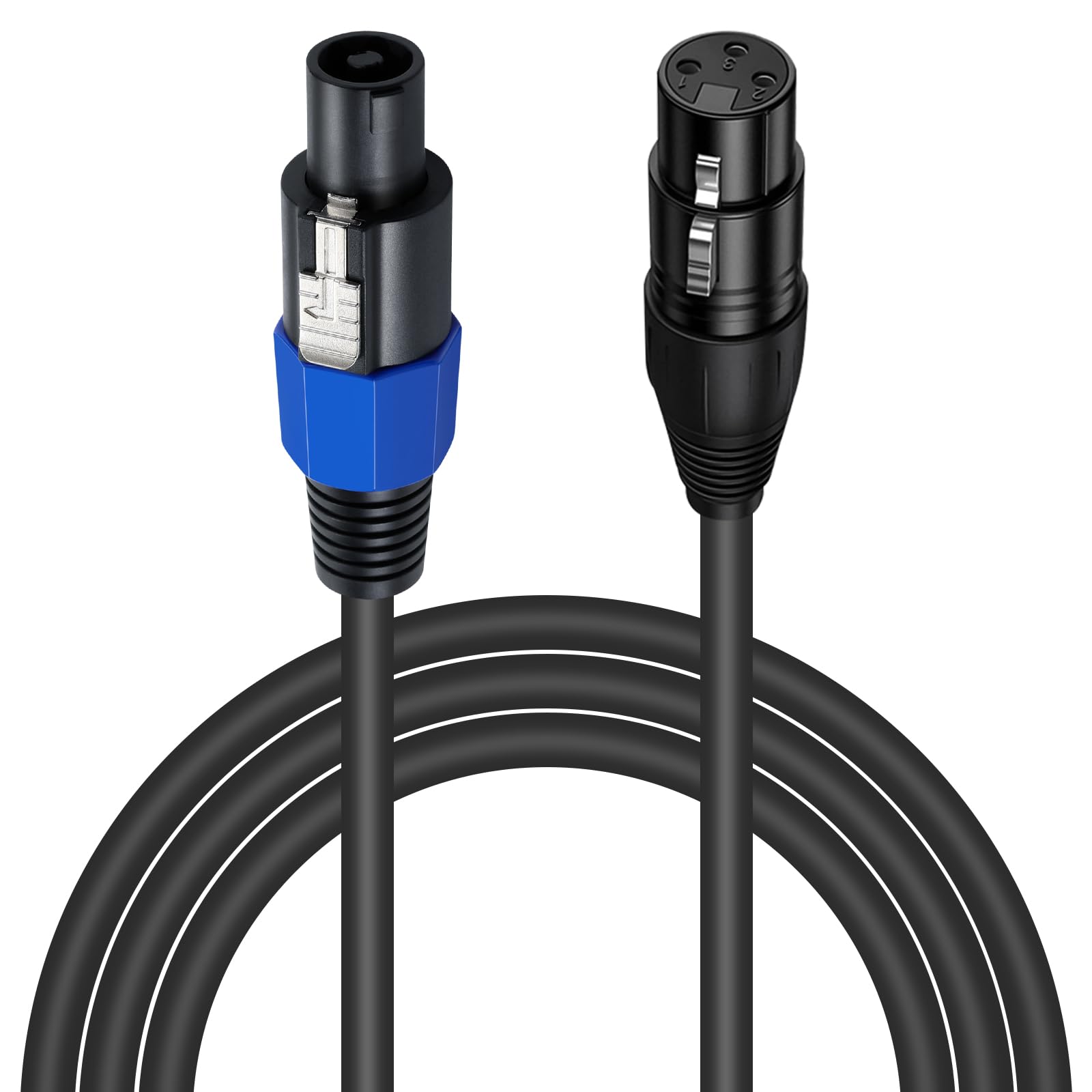 Maxhood Speakon to XLR Female Cable - 6ft Audio Extension With Twist Lock for Studio Microphone Recording, Stage Lighting
